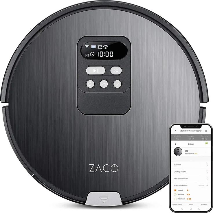 Zaco V85 Saugroboter mit Wischfunktion, App & Alexa Steuerung, 8 cm flach