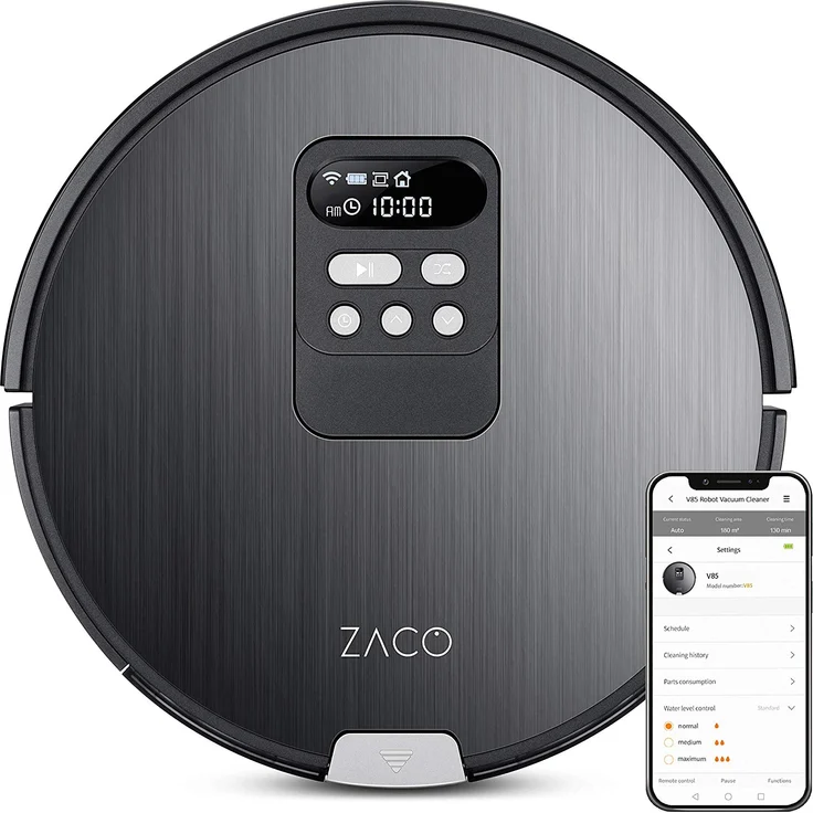 Zaco V85 Saugroboter mit Wischfunktion, App & Alexa Steuerung, 8 cm flach