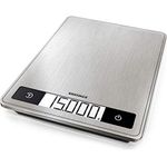 Soehnle Page Profi 200, digitale Küchenwaage, silber, Gewicht bis zu 15 kg (1-g-genau), Haushaltswaage mit patentierter Sensor-Touch-Funktion, elektronische Waage inkl. Batterien