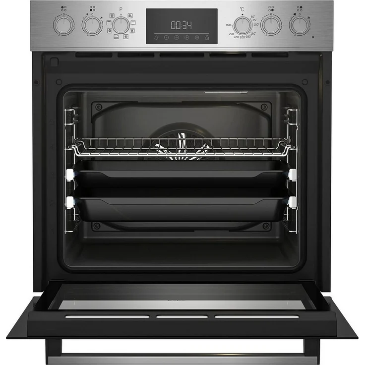 Beko BBUM12328X Einbau Herd-Set, Energieeffizienzklasse A, 8 Heizarten, AeroPerfect, Teleskopauszug, Rahmenloses Glaskeramikkochfeld – Bild 3