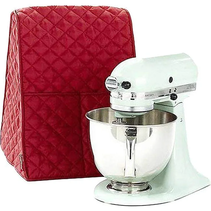 Staubdichte Abdeckung für Küchenhelfer mit Aufbewahrungstasche für KitchenAid Mixer, um sauber und sicher zu halten (rot)