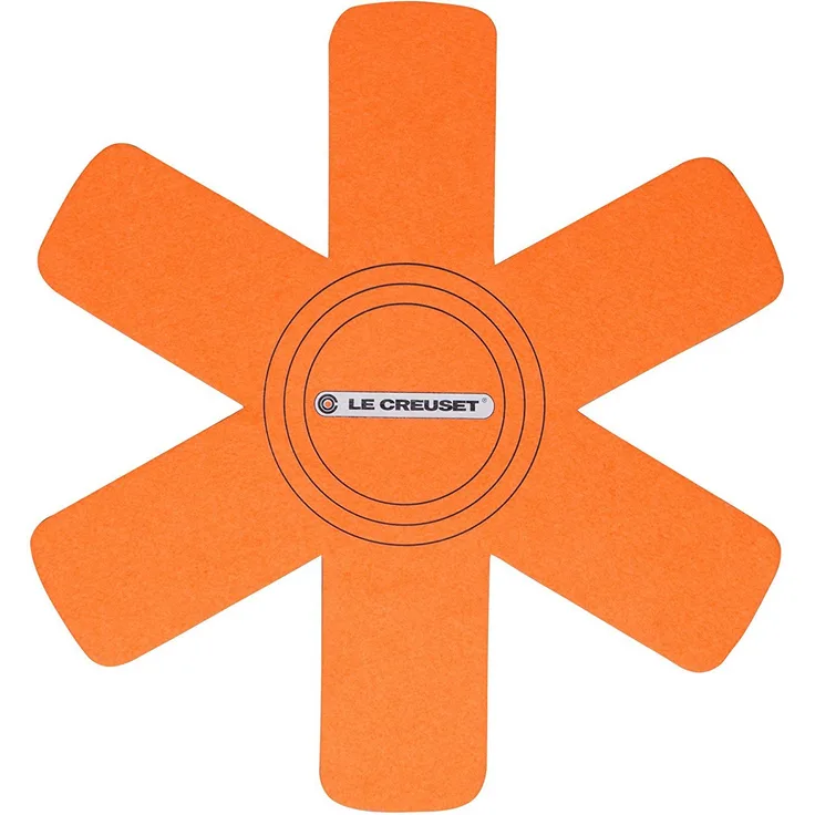Le Creuset Pfannenschutz-Set, 3 Stück, Für alle Arten von Pfannen und Töpfen, Ofenrot