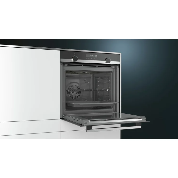 Siemens HB578ABS0, iQ500, Einbaubackofen, A, Einbaugerät, Netzbetrieb, Volumen 71 l, Breite 59,5 cm, Pyrolyse / activeClean, cookControl, 30 Programme, 3D Heißluft, schwarz – Bild 3