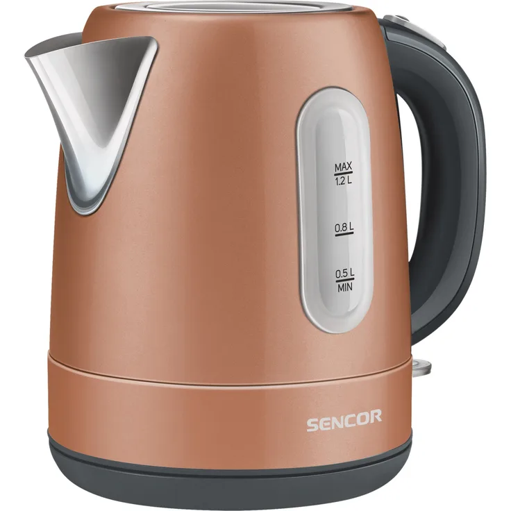 SENCOR SWK 1226GD - Wasserkocher (1,2 l, Gold, Grau, Silber, Leiter, Metall, Edelstahl, 2150 W)