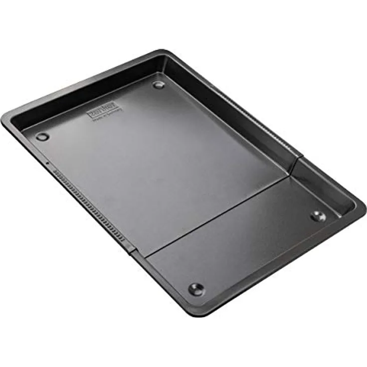 Zenker Universal-Backblech 37-52 cm BLACK METALLIC, Backblech rechteckig mit Antihaftbeschichtung, Ofenblech ausziehbar, Herdbackblech verstellbar (Farbe: Schwarz Metallic), Menge: 1 Stück