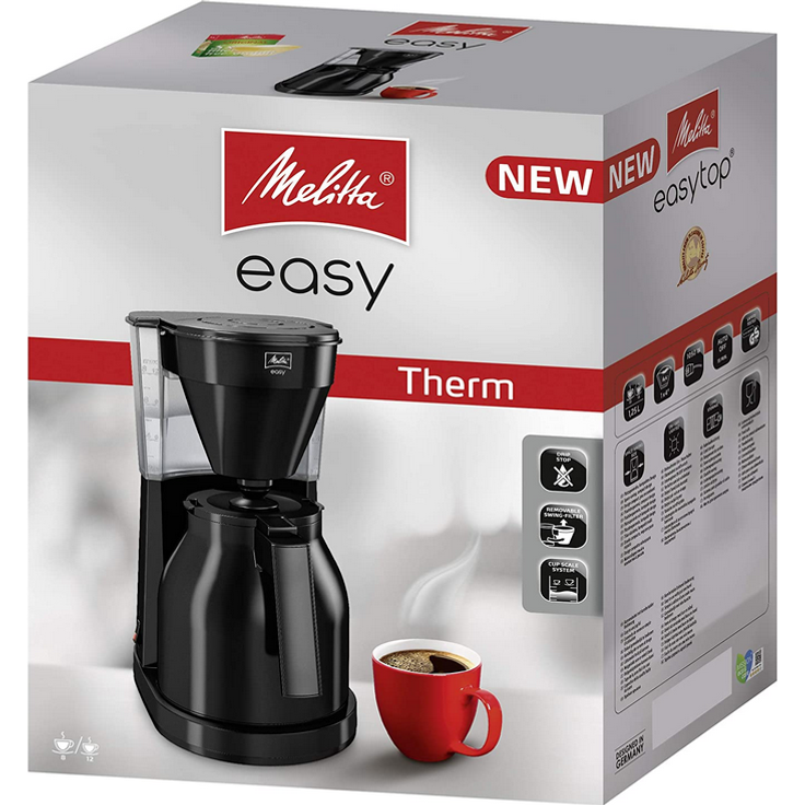 Melitta Easy II Therm 1023-06 Filterkaffeemaschine, für 8 Tassen, mit Isolierkanne, schwarz – Bild 3