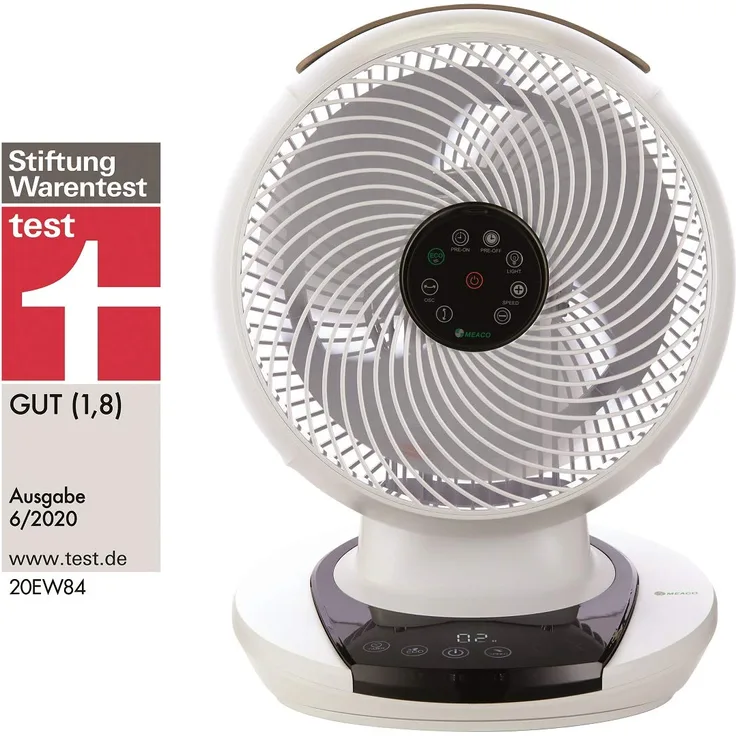 Meaco Fan 1056 – Luftumwälzer, sehr leise – perfekter Lüfter für Ihr Büro oder Ihr Schlafzimmer – mit Fernbedienung, 1065, Weiß