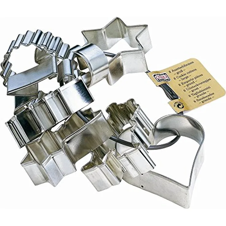 Kaiser Ausstechformen-Ring, groß 8-teilig Weihnachten Starter-Set Ausstecher für Kekse, Plätzchen unterschiedliche Größen