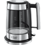 Russell Hobbs Wasserkocher, Glas Elegance, 1.7l, 200W, LED Beleuchtung, Edelstahl, herausnehmbarer Kalkfilter, Wasserstandsanzeige mit Füllmengenmarkierung, hochwertiger Teekocher 23830-70