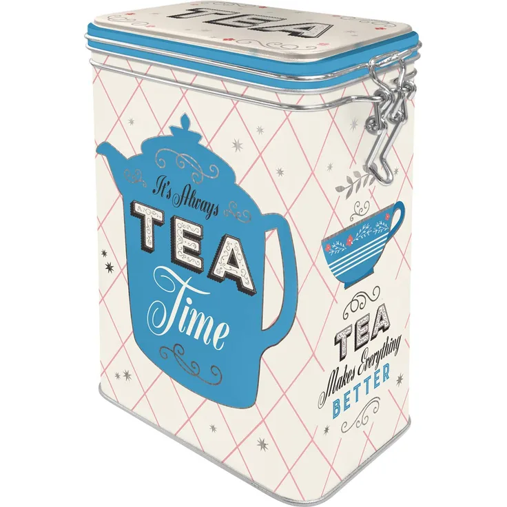 Nostalgic-Art Retro Teedose - Home & Country - Tea, Blech-Dose mit Aromadeckel, Vintage Geschenk-Idee für Tee-Liebhaber, 1,3 l