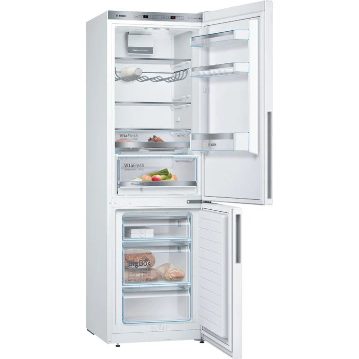Bosch KGE36AWCA Kühl-Gefrierkombination, freistehend, weiß, 0-Grad-Zone, Schnellkühlen und -gefrieren, LED, BigBox-Gefriergutschublade, Breite 60 cm – Bild 2