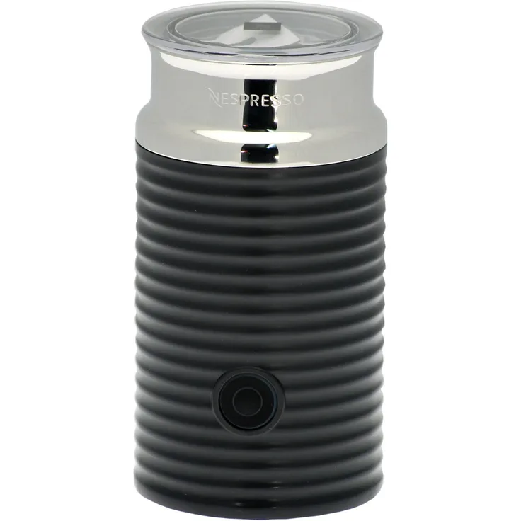 Nespresso Aeroccino 3 Milchaufschäumer, elektrisch, 490W, für 250 ml Milch, 120ml Milchschaum, Edelstahl, schwarz