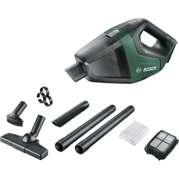 Bosch UniversalVac 18 Handstaubsauger, ohne Akku und Ladegerät, Verlängerungsrohr und Bodendüse