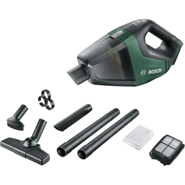 Bosch UniversalVac 18 Handstaubsauger, ohne Akku und Ladegerät, Verlängerungsrohr und Bodendüse – Bild 1