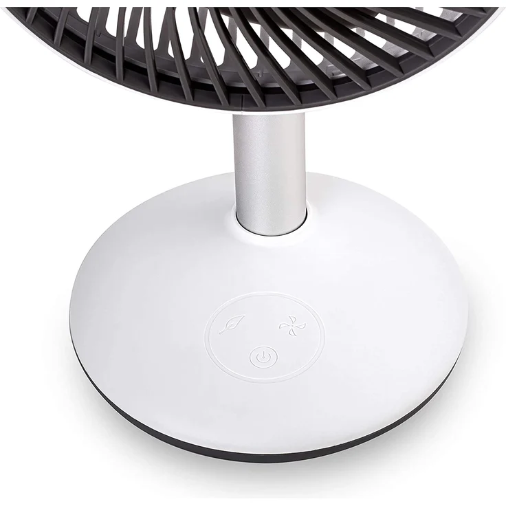 Fakir Twister prestige TVC 14 - Tischventilator, USB-Ventilator, Akku Lüfter, 4 Geschwindigkeitsstufen, LED beleuchtete Soft-Touch-Steuerung, weiß - 5 Watt – Bild 3