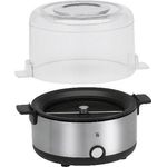 WMF KÜCHENminis Popcornmaschine für zuhause, Popcorn Maker, beschichtete Heizplatte, Deckel als Servierschale, Butterschmelzöffung, Popkorn mit Zucker und Salz, platzsparend, edelstahl matt