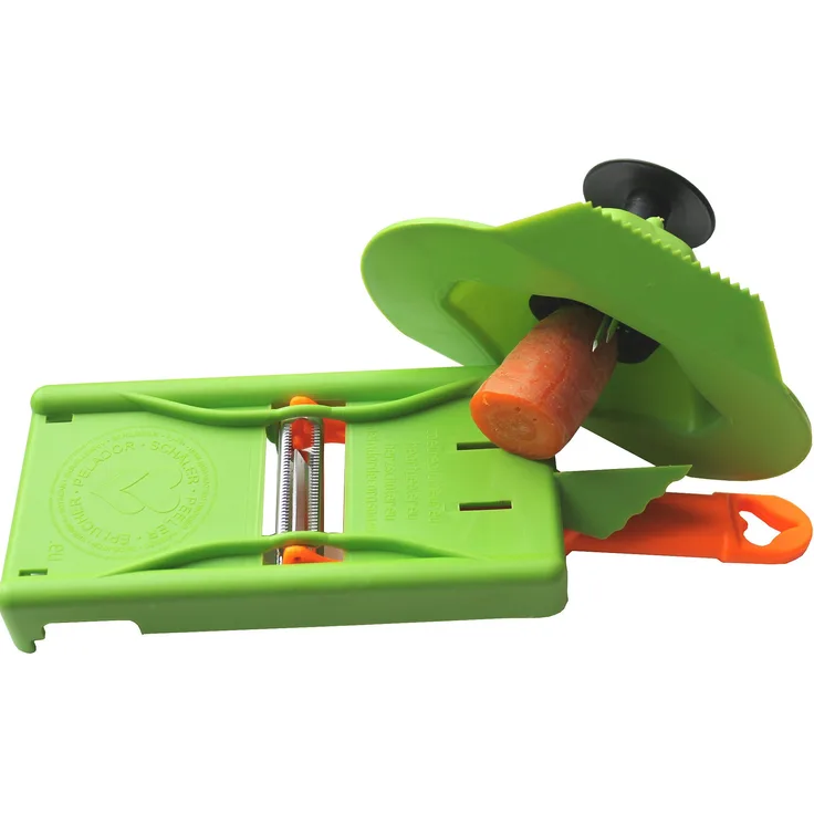JOSKO Produkte Gemüsehobel, Sparschäler und Juliennestreifen Schneider mit Fingerschutz, Orange-Grün