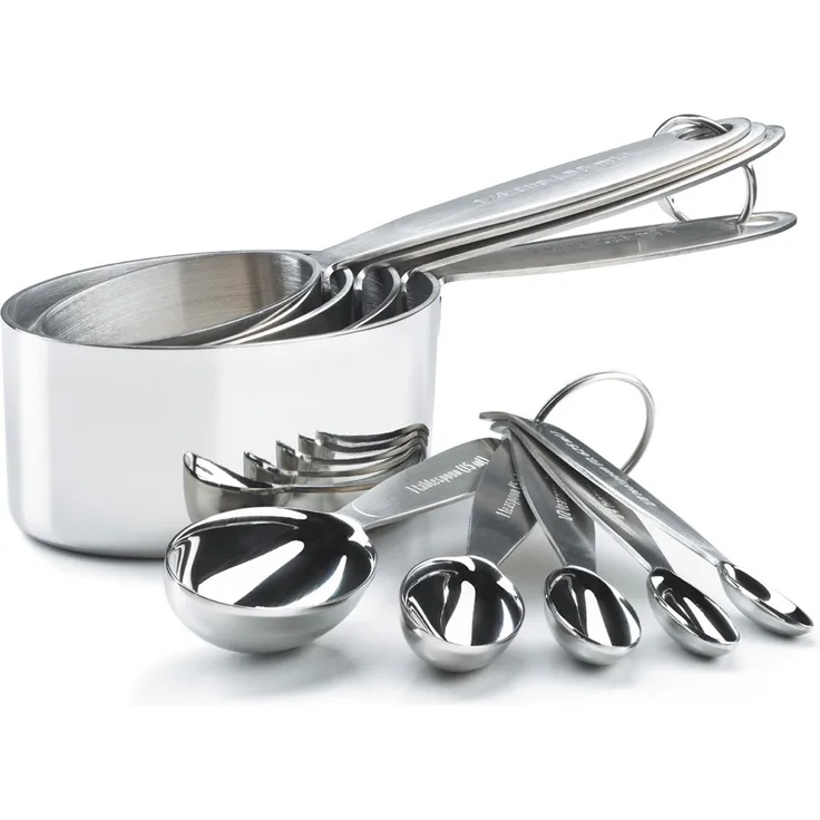 Cuisipro 747143 Edelstahl Messlöffel- und Messbecher-Set