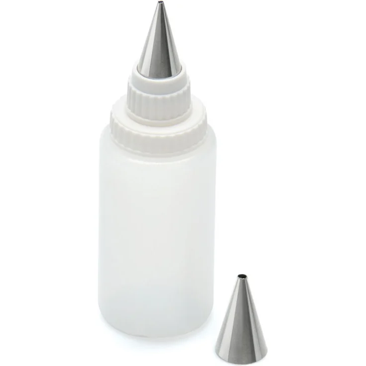 Kaiser Inspiration Dekorierstift, 3-teilig mit 2 Edelstahl-Tüllen transparenter Kunststoffbehälter 75 ml, Verzieren Beschriften von Torten, Kuchen, Tellerrand