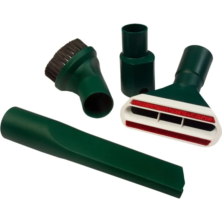 eVendix 4-teiliges Düsen-Set | Fugendüse + Möbelpinsel+ Polsterdüse + Ovaladapter | grün passend für Vorwerk Kobold VK 130 131 135 136 140 150 200, Tiger VT 252 260 265 270 300