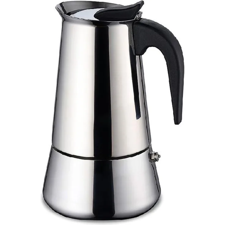 Edelstahl Espressokocher 4 Tassen Sicherheitsventil Induktion Mokkakanne 200 ml