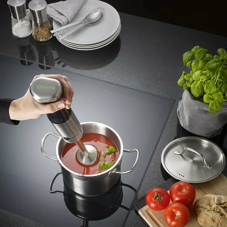 Graef HB802 Akku-Stabmixer, 200W, Stepless TouchControl, inkl. 4-teiligem Zubehör-Set & Aufbewahrungsbox, schwarz, edelstahl – Bild 2