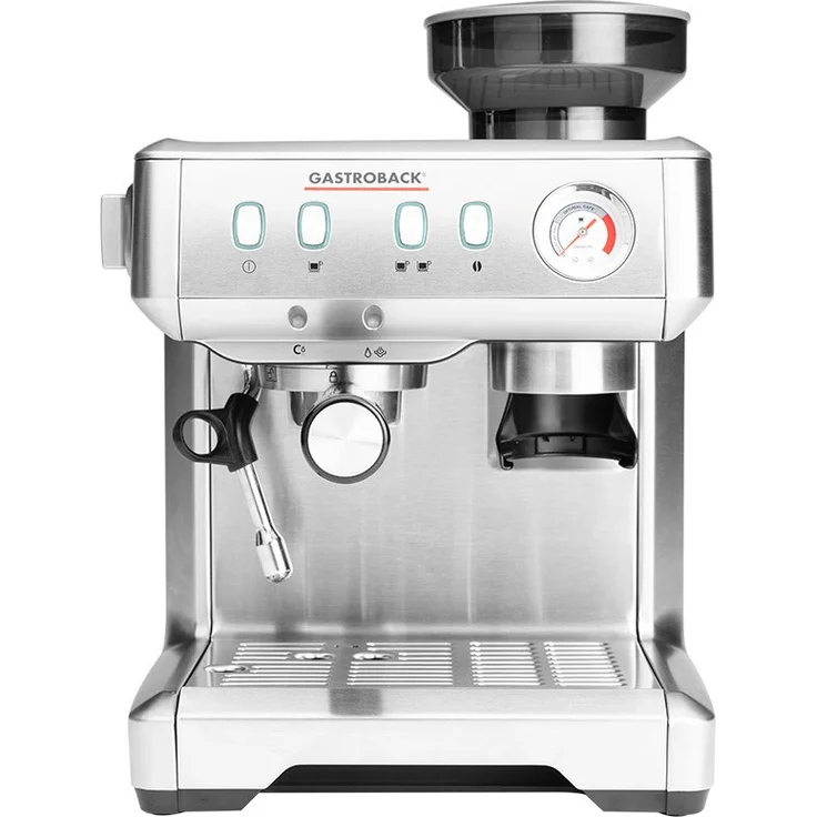 Gastroback 42619 Design Espresso Advanced Barista, programmierbare Siebträger-Espressomaschine mit integriertem Kegelmahlwerk und professioneller italenischer ULKA Espressopumpe (15 bar), edelstahl farben – Bild 1