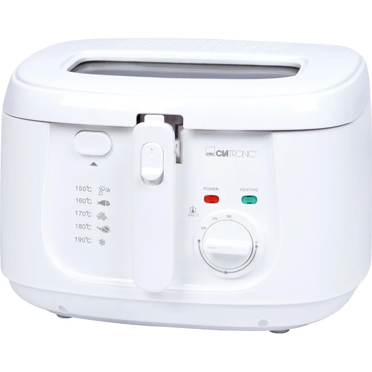 Clatronic Fritteuse FR 3771, mit Fett, weiß, 2.5 Liter Fassungsvermögen, 1800 Watt, Kunststoff – Bild 1
