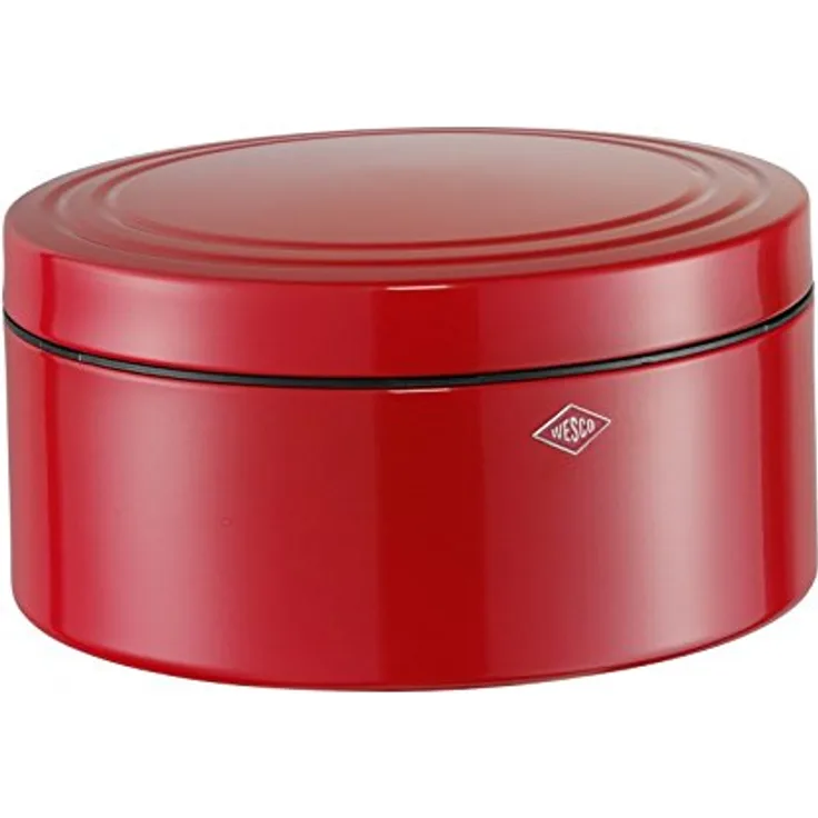 WESCO GebäckDS Gebäckdose, Edelstahl, rot, 24 x 24 x 12.5 cm