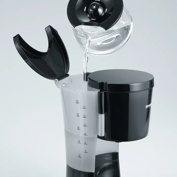 SEVERIN Kaffeemaschine, Für gemahlenen Filterkaffee, 10 Tassen, Inkl. Glaskanne, KA 4479, Schwarz – Bild 6