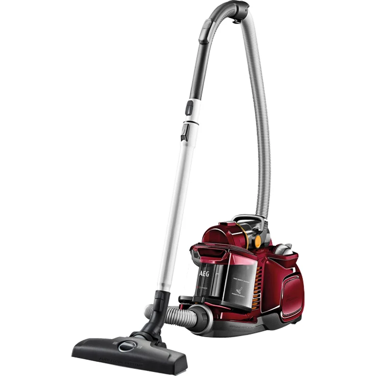 AEG LX7-2-CR-A Staubsauger ohne Beutel (Ideal für Haustierbesitzer, Inkl. Zusatzdüsen und Spezialdüsen-Set für Tierhaare, 750 W, 9 m Aktionsradius, 1,4l Staubbehälter, waschbarer Hygiene Filter) rot – Bild 1