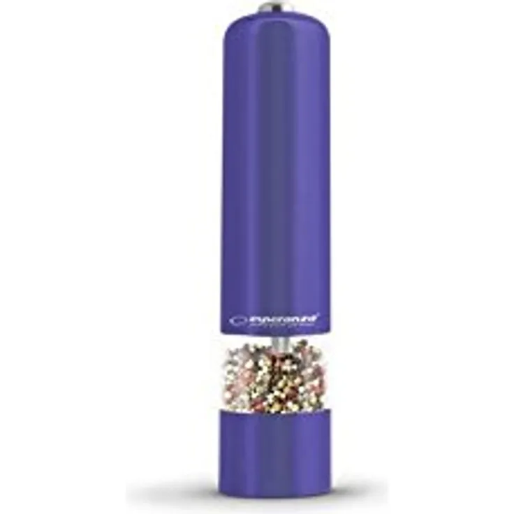 Esperanza Elektrische Pfeffermühle Salzmühle Salzmahlwerk LED 5x23cm Licht Malabar Violett