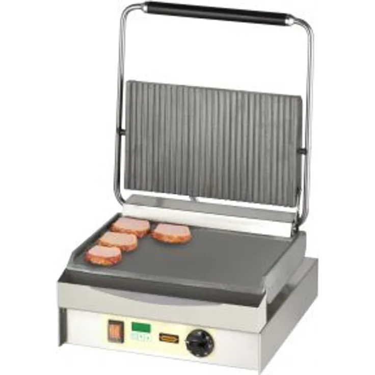 Neumärker Chopper-Grill oben geriffelt + unten glatt, mit Digitaltimer