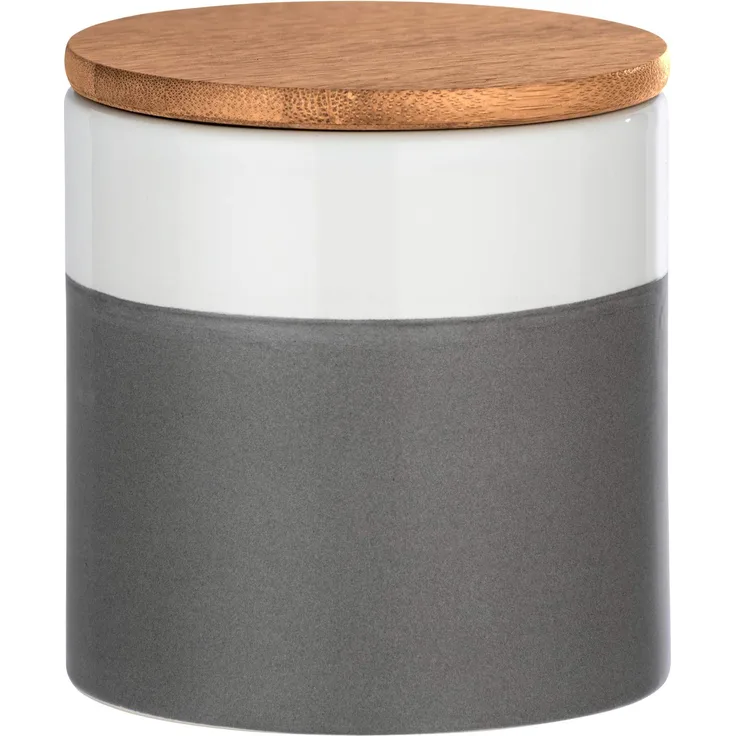 Wenko Aufbewahrungsdose Malta 0,45 l - Vorratsdosen, Frischhaltedose mit Bambusdeckel und Silikonring luftdicht und aromafrisch Fassungsvermögen: 0,45 l, Keramik, 10 x 10 x 10 cm, mehrfarbig