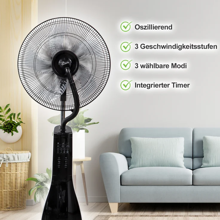 TroniTechnik Standventilator Turmventilator Vernebler SV05 40cm, inkl. Oszillation
