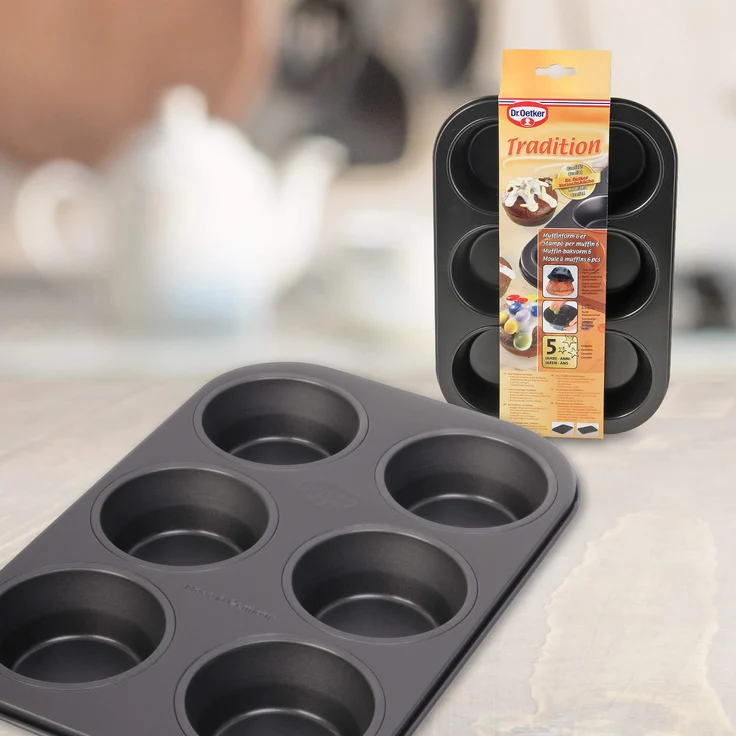 Dr. Oetker Muffinform 6-er Mini Ø 7 cm, Cupcake Form für saftige Muffins, Muffinblech mit Antihaftbeschichtung, Menge: 1 Stück – Bild 3