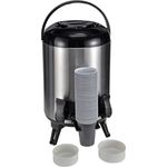 Haushalt International Getränkespender mit Ausgießer, 9l, Auslaufahn, Edelstahl, 1800 Watt