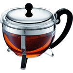 Bodum Chambord 1921-16-6 Teebereiter, Edelstahlfilter, Edelstahldeckel, 1,3 L, glänzend