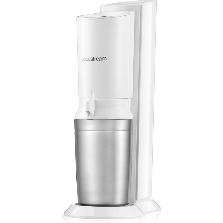 SodaStream Crystal 2.0 Promopack weiß Wassersprudler mit 2 Glaskaraffen (Füllmenge: 0,6 Liter), 1 Kohlensäure-Zylinder (Standard-Zylinder), 2 Wassergläser und 6 Sirupproben – Bild 4