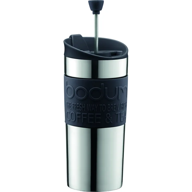 Bodum TRAVEL PRESS Kaffeebereiter (French Press System, Doppelwandig, 0,35 liters) schwarz