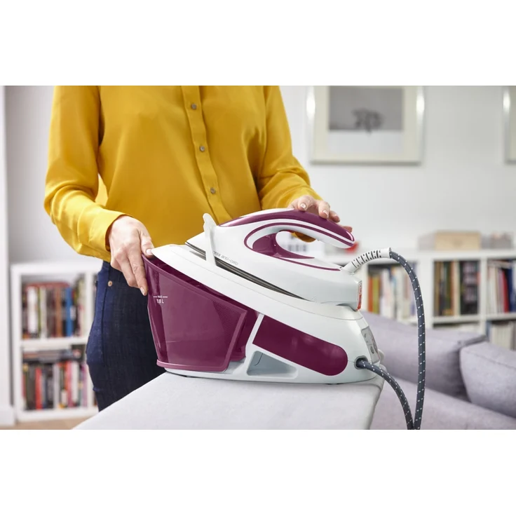 Tefal SV8054 Express Anti-Calc Dampfbügelstation, 2800 Watt, weiß-lila, 1,8 l, Verriegelungs-System, Durilium AirGlide, Abschalt-Automatik, weiß, lila – Bild 10