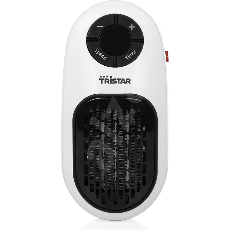 Tristar Steckerheizung - 400 Watt, 2 wählbare Geschwindigkeitsstufen, PTC Keramik, 12 Stunden Timerfunktion, KA-5084, Heizlüfter