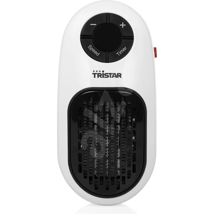 Tristar Steckerheizung - 400 Watt, 2 wählbare Geschwindigkeitsstufen, PTC Keramik, 12 Stunden Timerfunktion, KA-5084, Heizlüfter