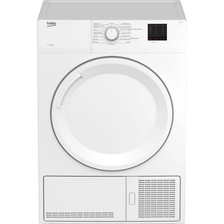 Beko DC 7130 N, Kondenstrockner, B, Fassungsvermögen 7 kg, Einbaugerät, Breite 59,5 cm, Kindersicherung, Programmablaufanzeige – Bild 3