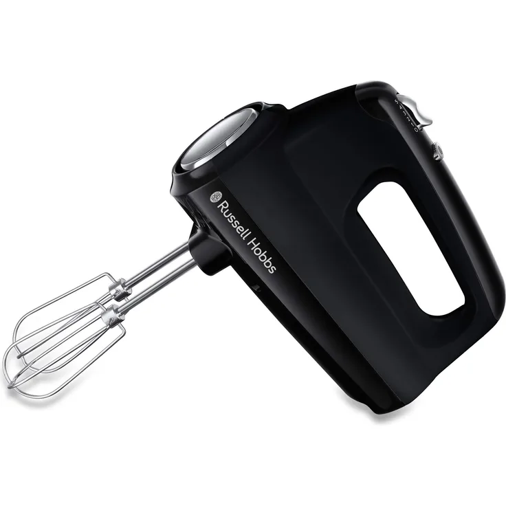 Russell Hobbs Handmixer Matt Schwarz (5 Geschwindigkeitsstufen plus Turbofunktion, spülmaschinengeeignete 2 Rührbesen & 2 Knethaken, leichtes Verstauen) Handrührer 24672-56