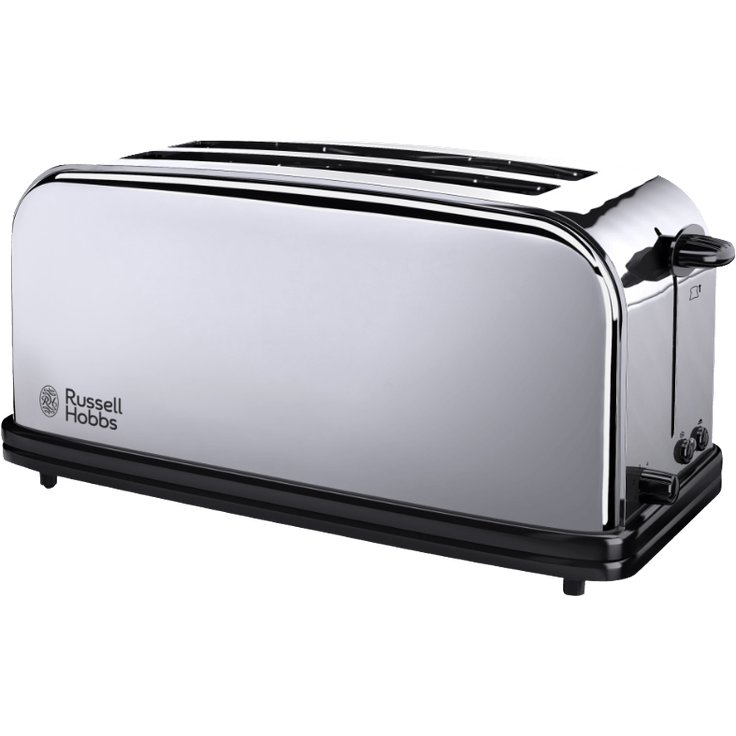 Russell Hobbs 23520-56 2-Schlitz-Langschlitz Victory Toaster (2 extra breite Langschlitzkammern für 4 Toastscheiben, inkl. Brötchenaufsatz, 6 einstellbare Bräunungsstufen und Auftaufunktion, 1600W)