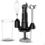 Michelino Stabmixer-Set, 250W, 2 Geschwindigkeiten, inkl. Messbecher 0,7L, Zerkleinerer 0,35L, Schneebesen, schwarz