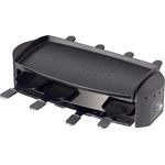 ROMMELSBACHER RC 1200 Raclette-Grill Ottimo 8 Personen, hochwertige Antihaftbeschichtung, Parkdeck, stufenlose Temperaturregelung, 1200 W schwarz-Edelstahl 