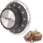 Westmark Kurzzeitmesser-Küchentimer, mechanisch, magnetisch, 1-60 Minuten, Edelstahl-Kunststoff, Redondo, Anthrazit-Silber, 10922260