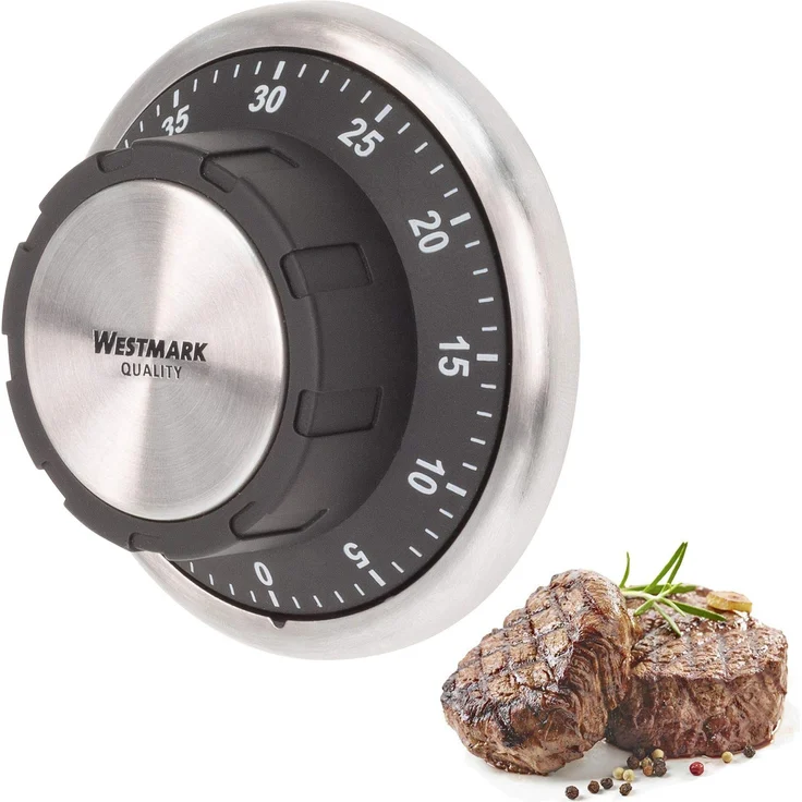 Westmark Kurzzeitmesser-Küchentimer, mechanisch, magnetisch, 1-60 Minuten, Edelstahl-Kunststoff, Redondo, Anthrazit-Silber, 10922260 – Bild 1